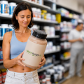 Best dairy free protein drinks displayed in a grocery store refrigerator