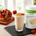 Herbalife Protein Drink Mix Vanilla prepared as a creamy high-protein nutrition shake