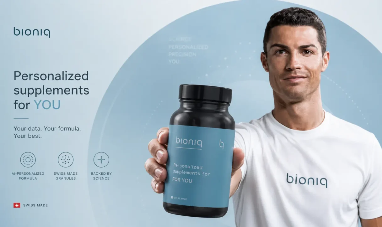 Bioniq personalized supplements bottle showcasing AI-powered personalized nutrition backed by Herbalife.